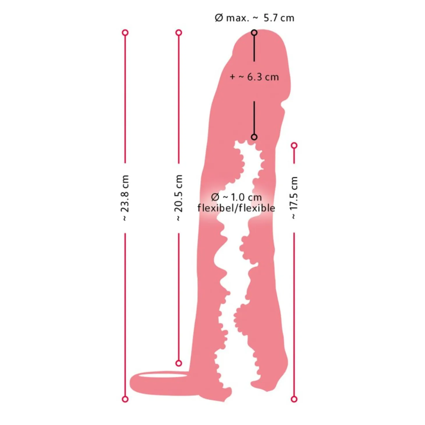 Nature Skin - 2in1 Extension + Masturbator - 23.8 cm