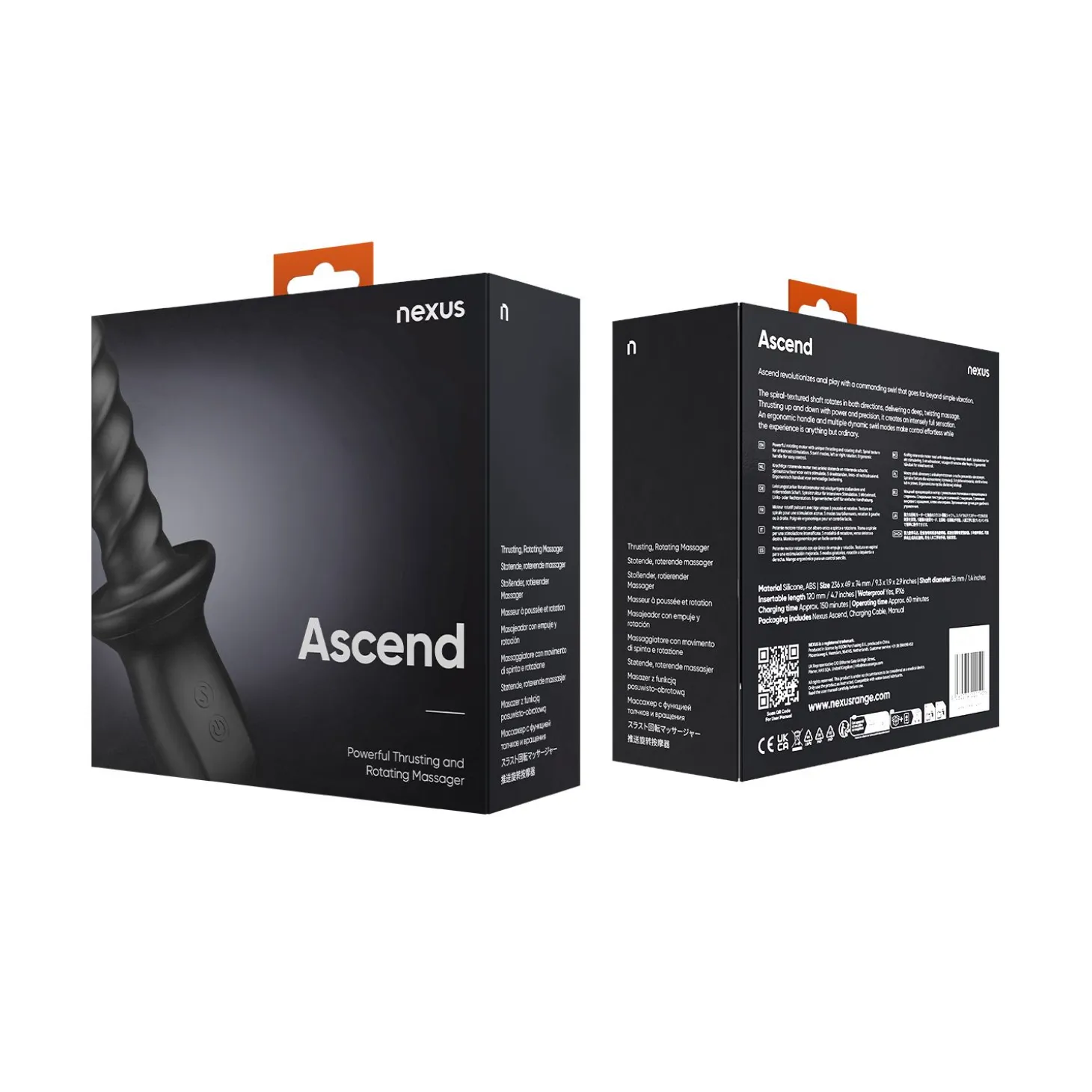 Nexus – Ascend Masseur Vibromasseur à Poussée et Rotation – Noir