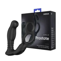 Nexus - Vibro anal avec anneau pénien et testiculaire Simul8 - Noir