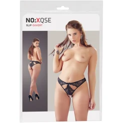 NO:XQSE - Culotte Ouverte en Dentelle - Noir