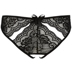 NO:XQSE - Culotte Ouverte en Dentelle - Noir