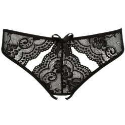 NO:XQSE - Culotte Ouverte en Dentelle - Noir