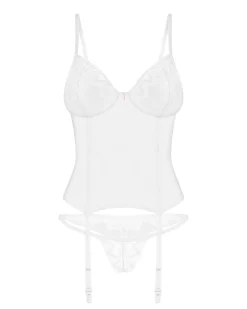 Obsessive - Alissium Corset et String - Blanc
