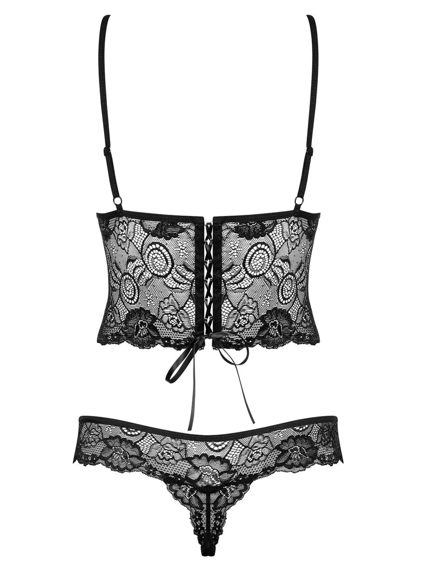 Obsessive - Alluria Kanten Body - Zwart