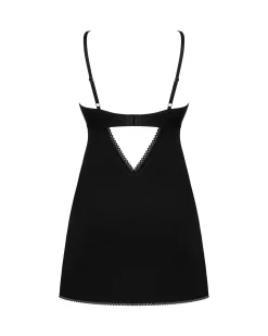 Obsessive - Babydoll et String Rosenty - Noir/Violet