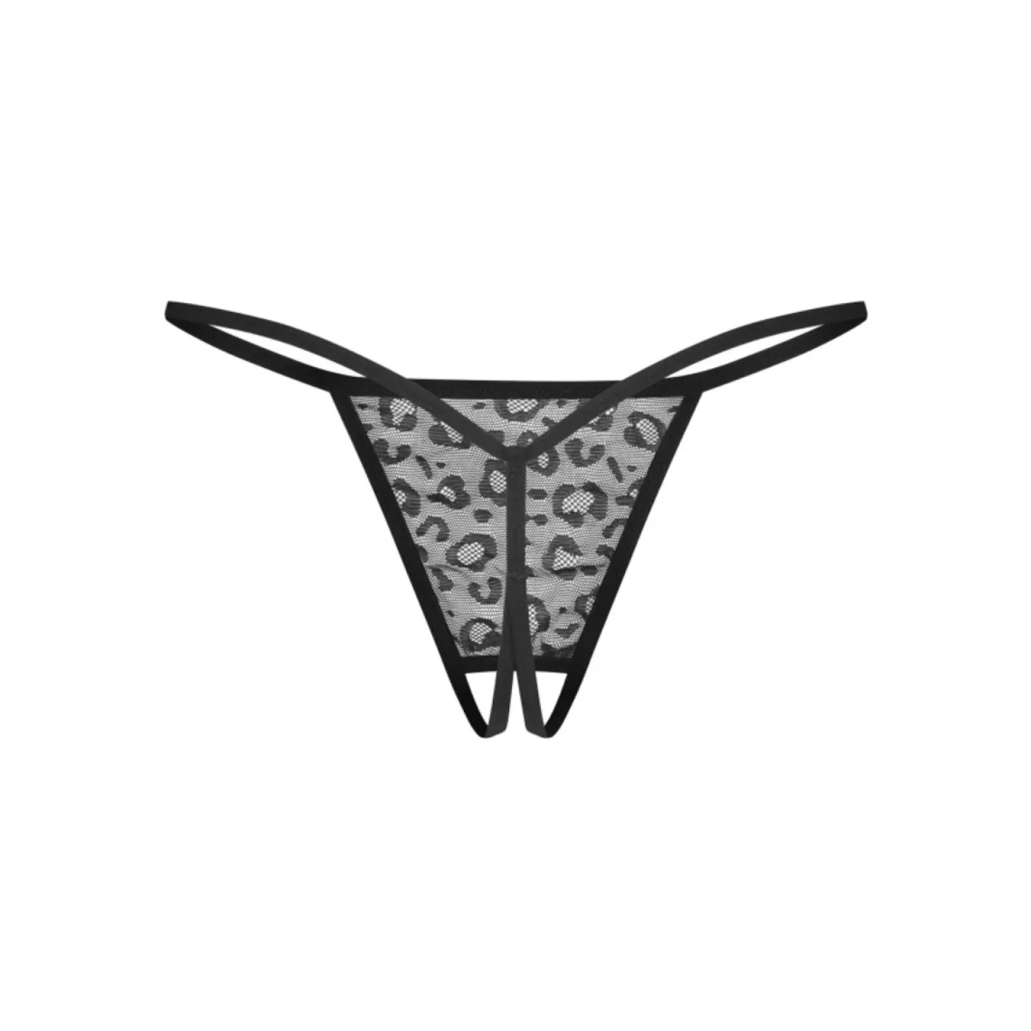 Obsessive – Bianca Lot de 2 Strings Ouverts – Noir