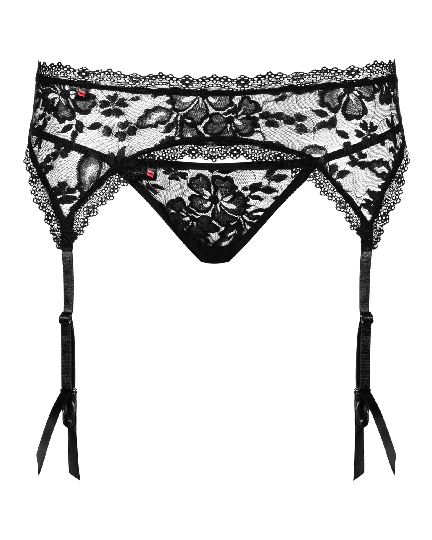 Obsessive - Catia Porte-jarretelles et string - Noir