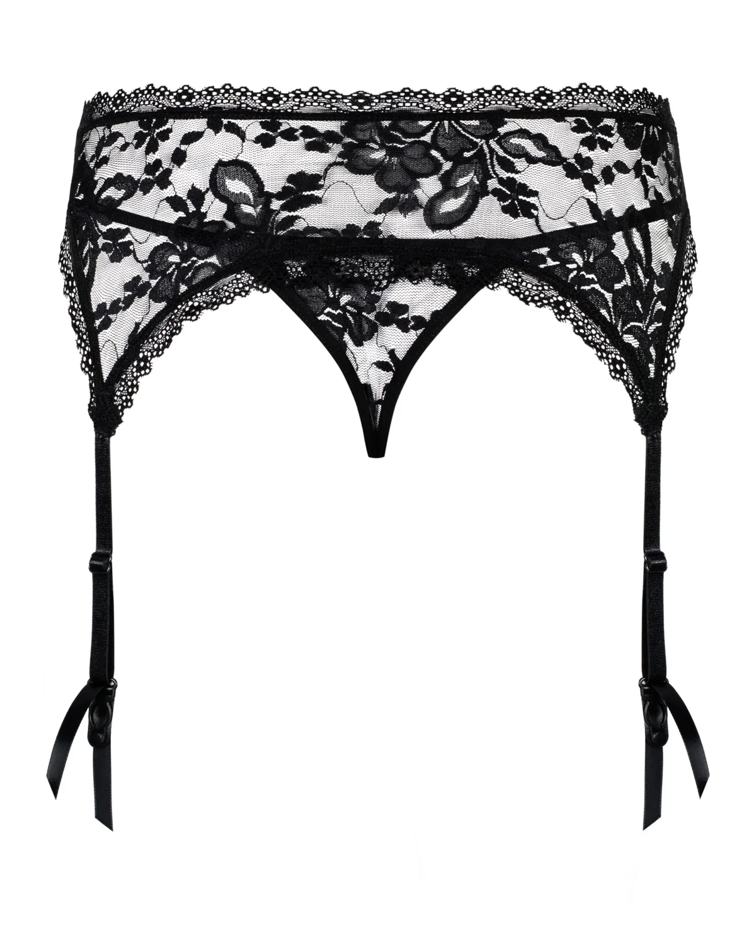 Obsessive - Catia Porte-jarretelles et string - Noir