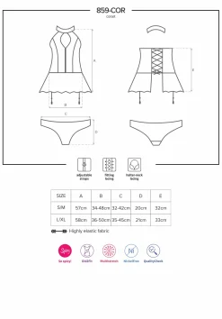 Obsessive – 859-COR-1 Corset & String – Noir