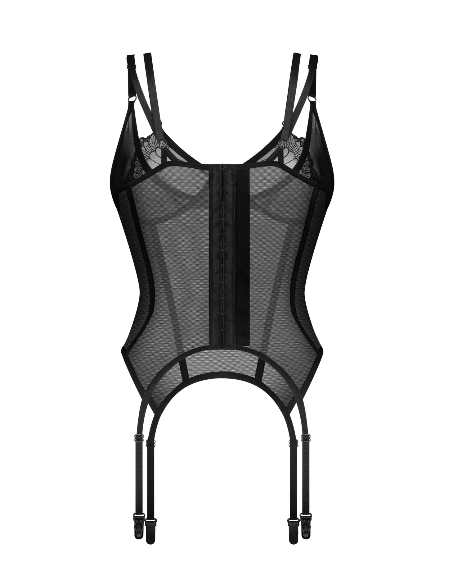 Obsessive - Corset transparent "Arrowel" - Noir