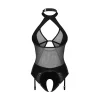 Obsessive – Dominna Crotchless Teddy – Black