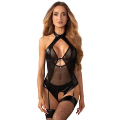 Obsessive – Dominna Crotchless Teddy – Black