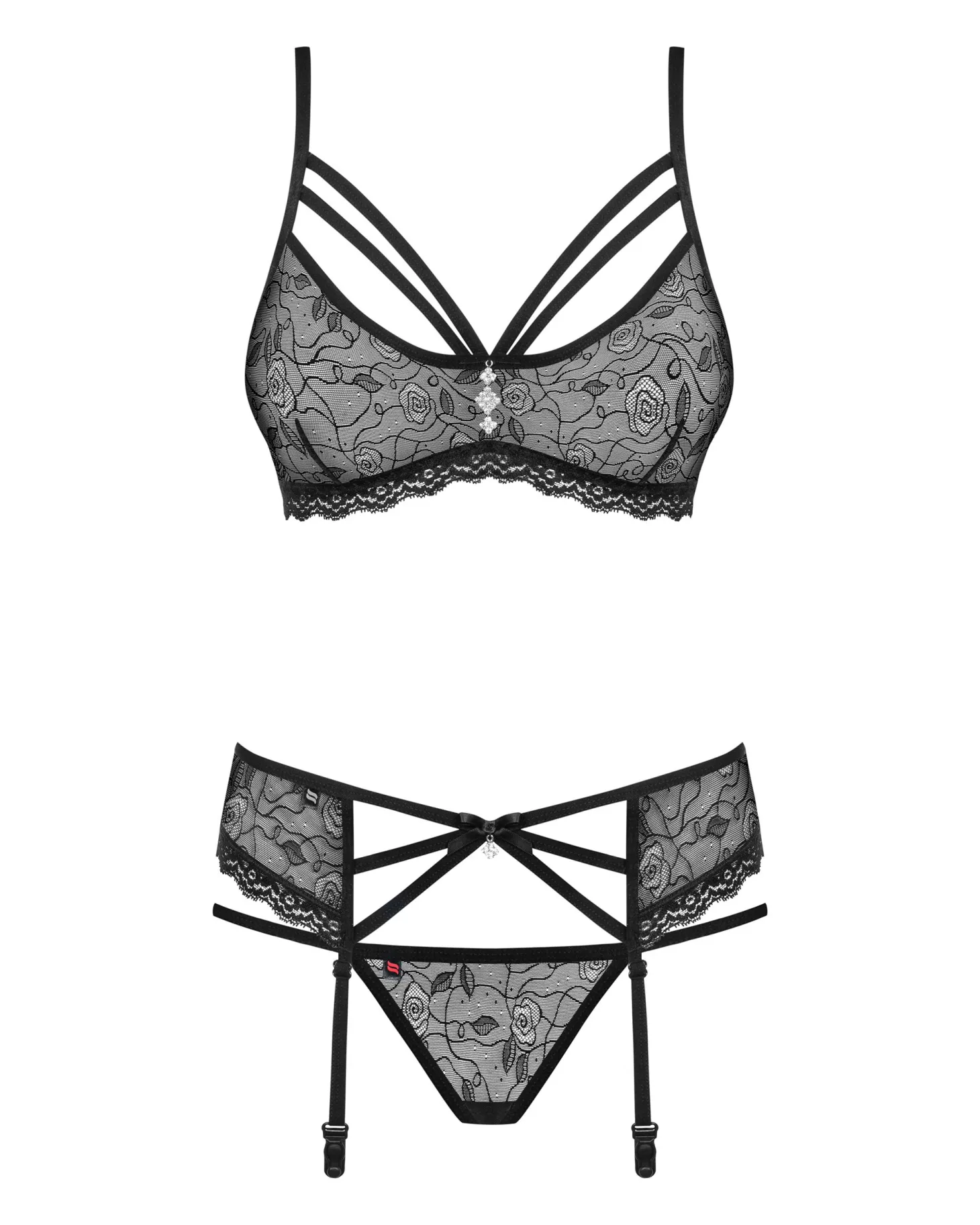 Obsessive - Ensemble de Jarretelles Fabulous - Noir