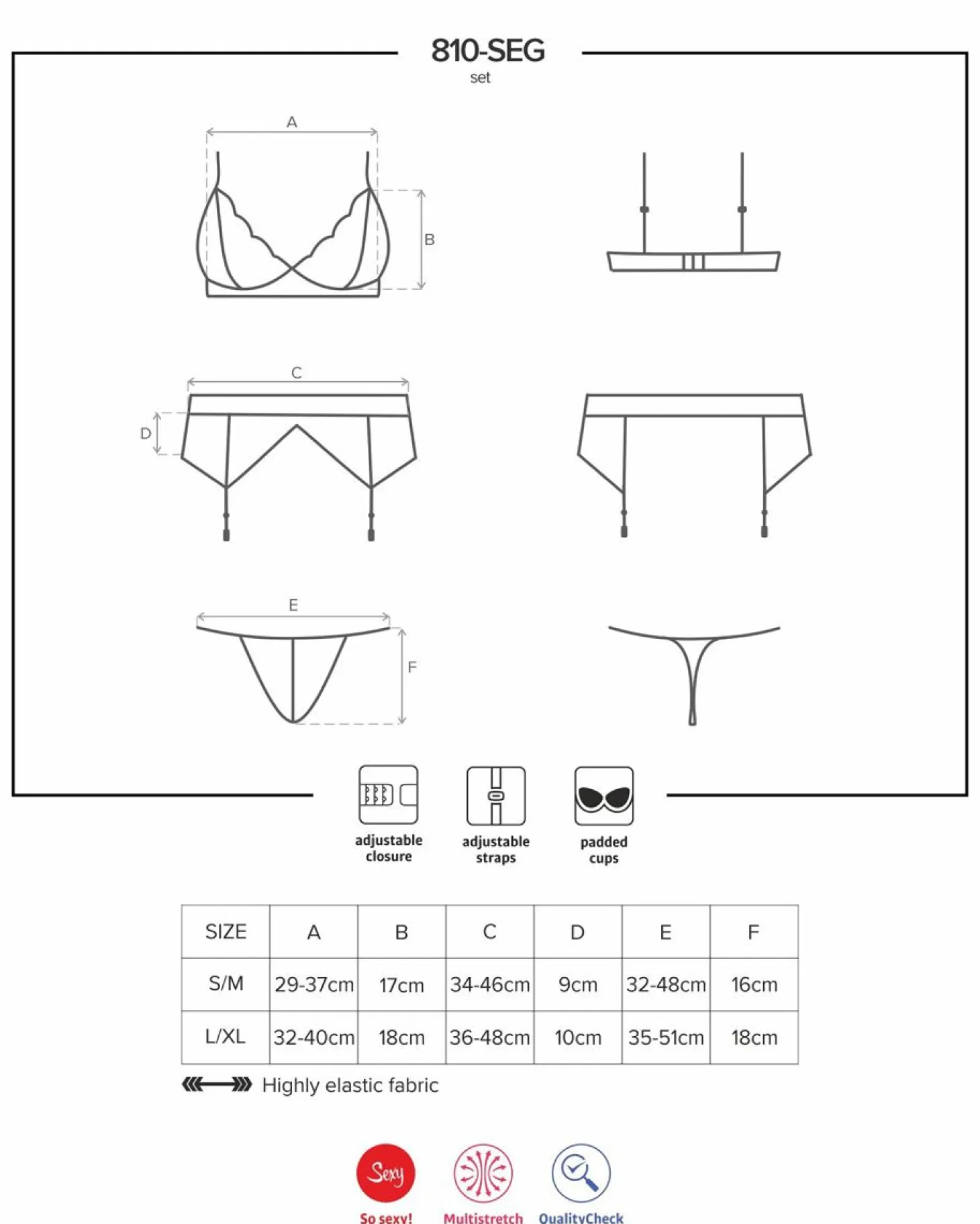 Obsessive - Ensemble de lingerie à 3 pièces en dentelle