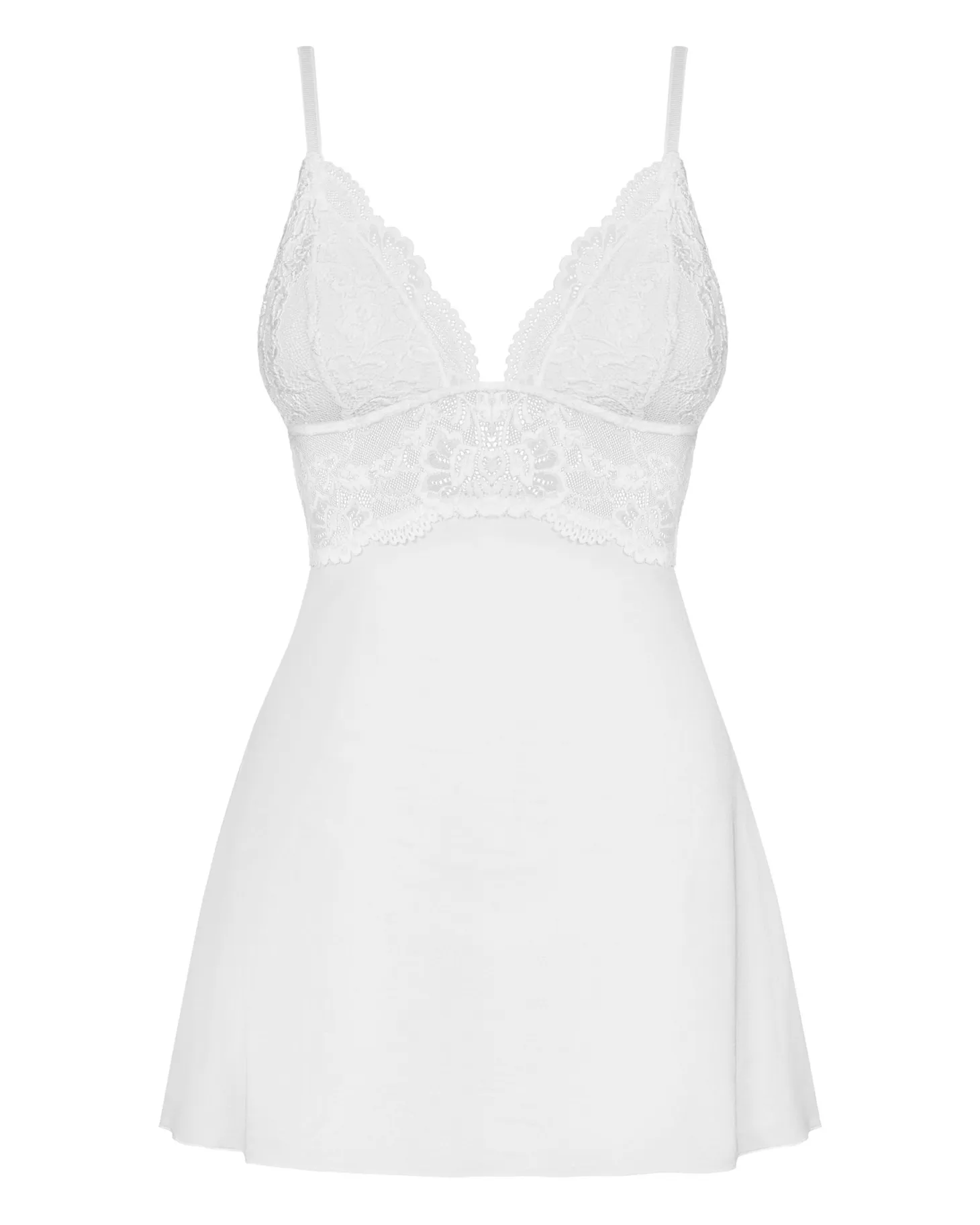 Obsessive - Ensemble de nuisettes avec dentelle - Blanc