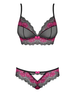 Obsessive - Ensemble soutien-gorge 2 pièces Tulia - Noir/Rose