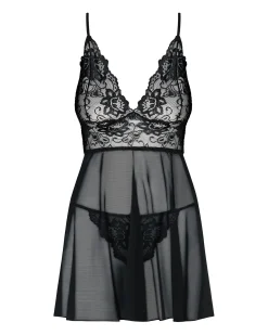 Obsessive - Idillia Nuisette et string - Noir
