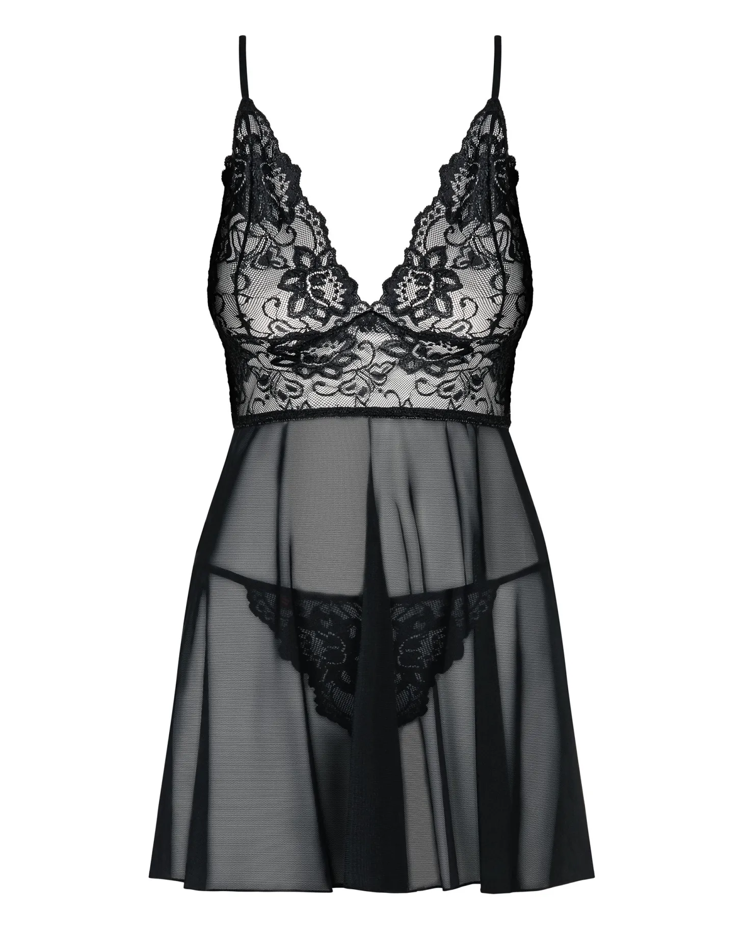 Obsessive - Idillia Nuisette et string - Noir