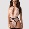 Obsessive - Lilines Teddy Porte-Jarretelles - Rose
