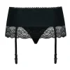 Obsessive - Miamor Jarretel Gordel Met String - Zwart