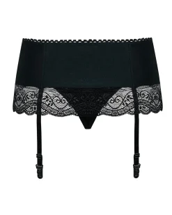 Obsessive - Miamor Jarretel Gordel Met String - Zwart