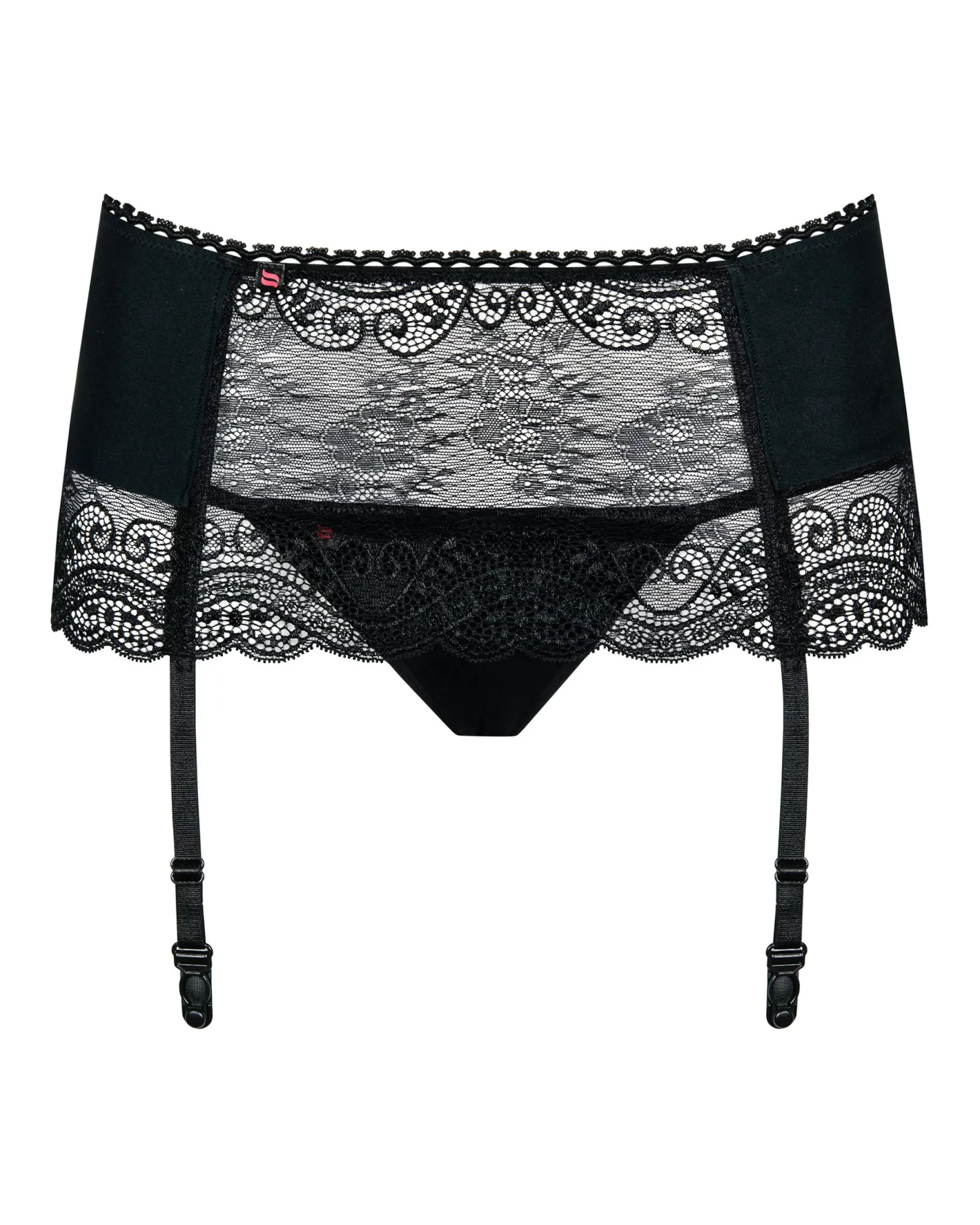 Obsessive - Miamor Jarretel Gordel Met String - Zwart
