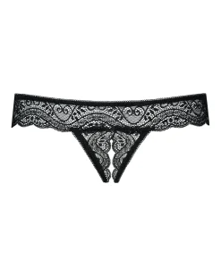 Obsessive - Miamor String Met Open Kruisje - Zwart