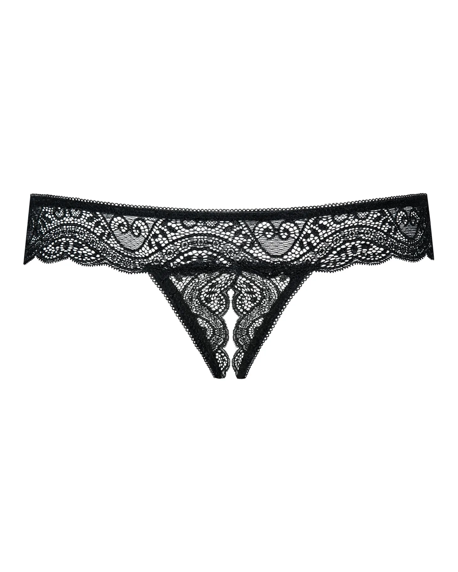 Obsessive - Miamor String Met Open Kruisje - Zwart