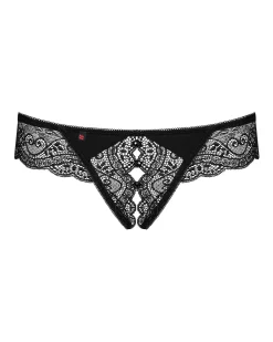 Obsessive - Miamor String Met Open Kruisje - Zwart