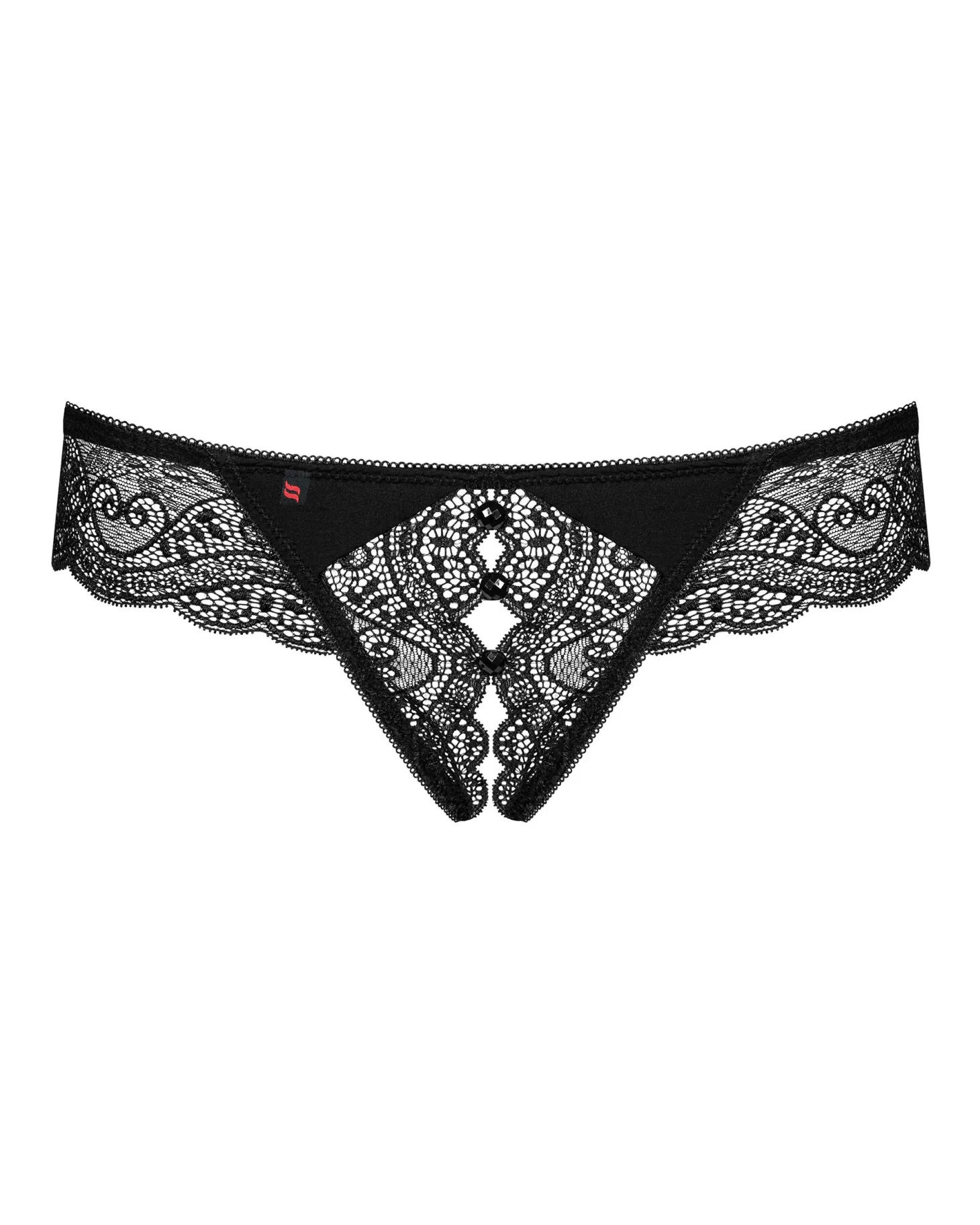 Obsessive - Miamor String Met Open Kruisje - Zwart