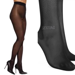 Obsessive - Norless Sexy Collant Ouvert - Noir
