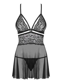 Obsessive - Nuisette et string - Noir