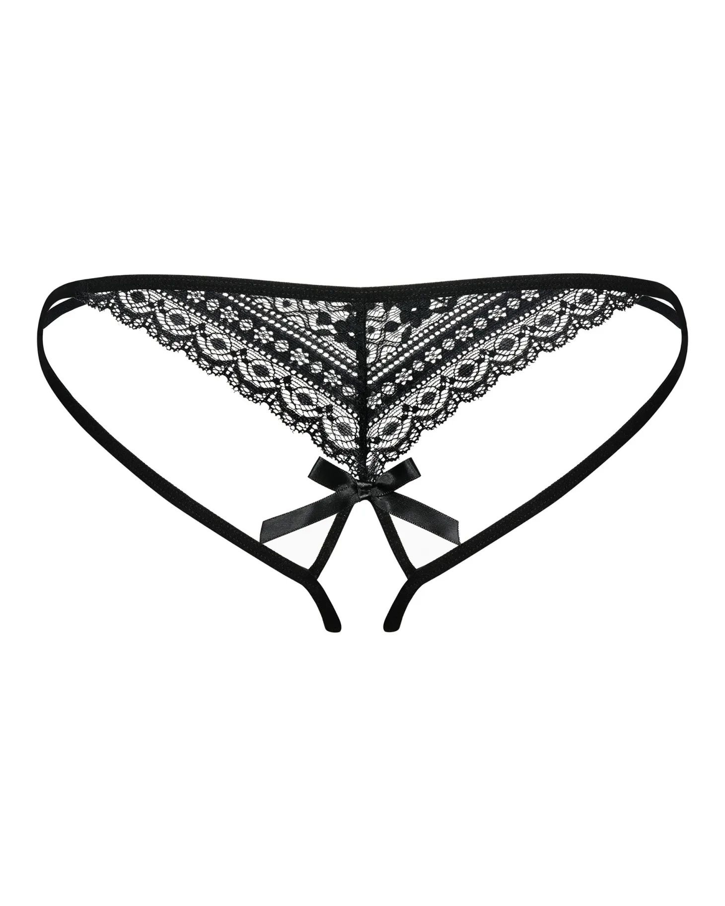 Obsessive - Picantina String ouvert à l'entrejambe - Noir