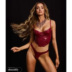 Obsessive - Redya Corset et String - Rouge