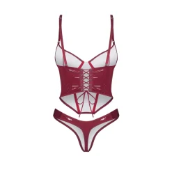 Obsessive - Redya Corset et String - Rouge