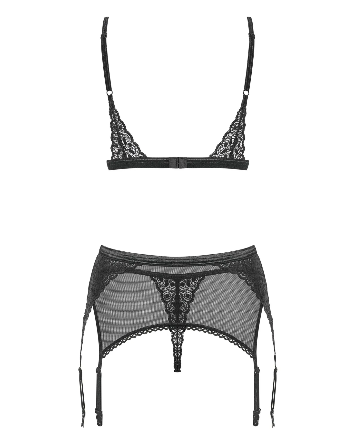 Obsessive - Shibu Ensemble 3 pièces avec soutien-gorge - Noir