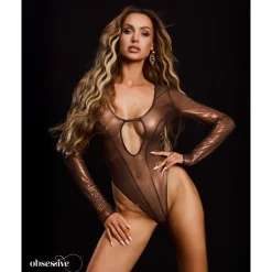 Obsessive – Soranna Teddy Ouvert Manches Longues – Marron