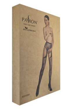 Passion ECO - Collant Porte-Jarretelles Ouvert à l’Entrejambe - Blanc