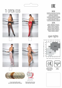 Passion - Tiopen 006 Collant avec Entrejambe Ouvert - Noir