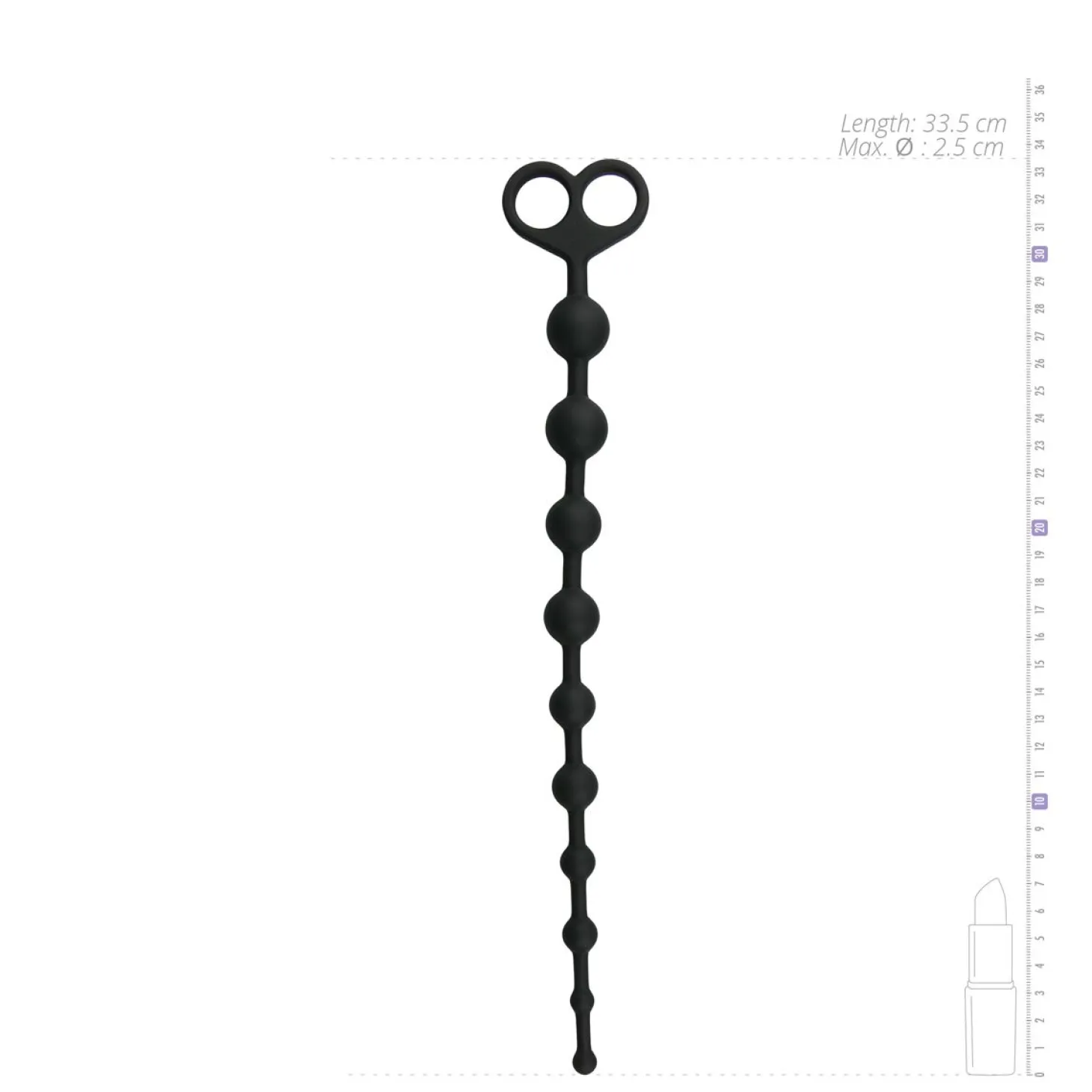 Perles anales longues en noir