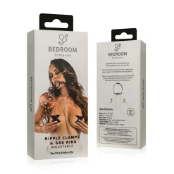 Pinces à tétons et anneau bâillon en silicone