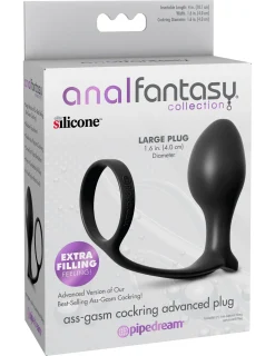 PIPEDREAM – Ass-Gasm Cockring avec Plug Vibrant – Noir
