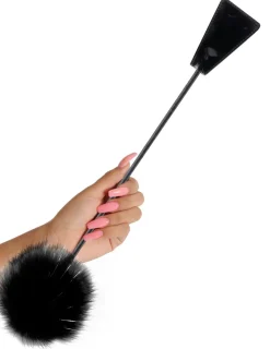 Pipedream - Cravache et chatouilleur en plumes - Noir