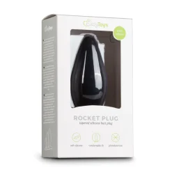 Plug anal noir en silicone - Large