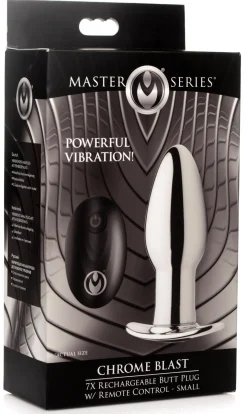 Plug anal rechargeable Chrome Blast avec télécommande - Petit