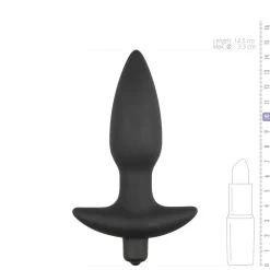 Plug anal vibrant Noir - 14,5 cm