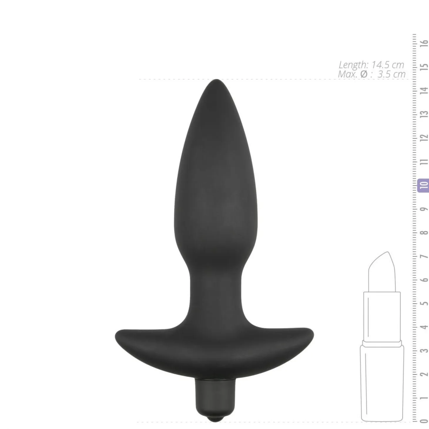 Plug anal vibrant Noir - 14,5 cm
