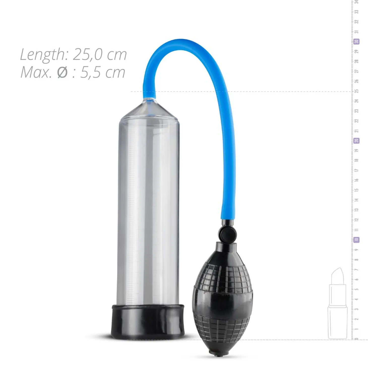 Pompe à pénis avec ballon presseur - Transparente