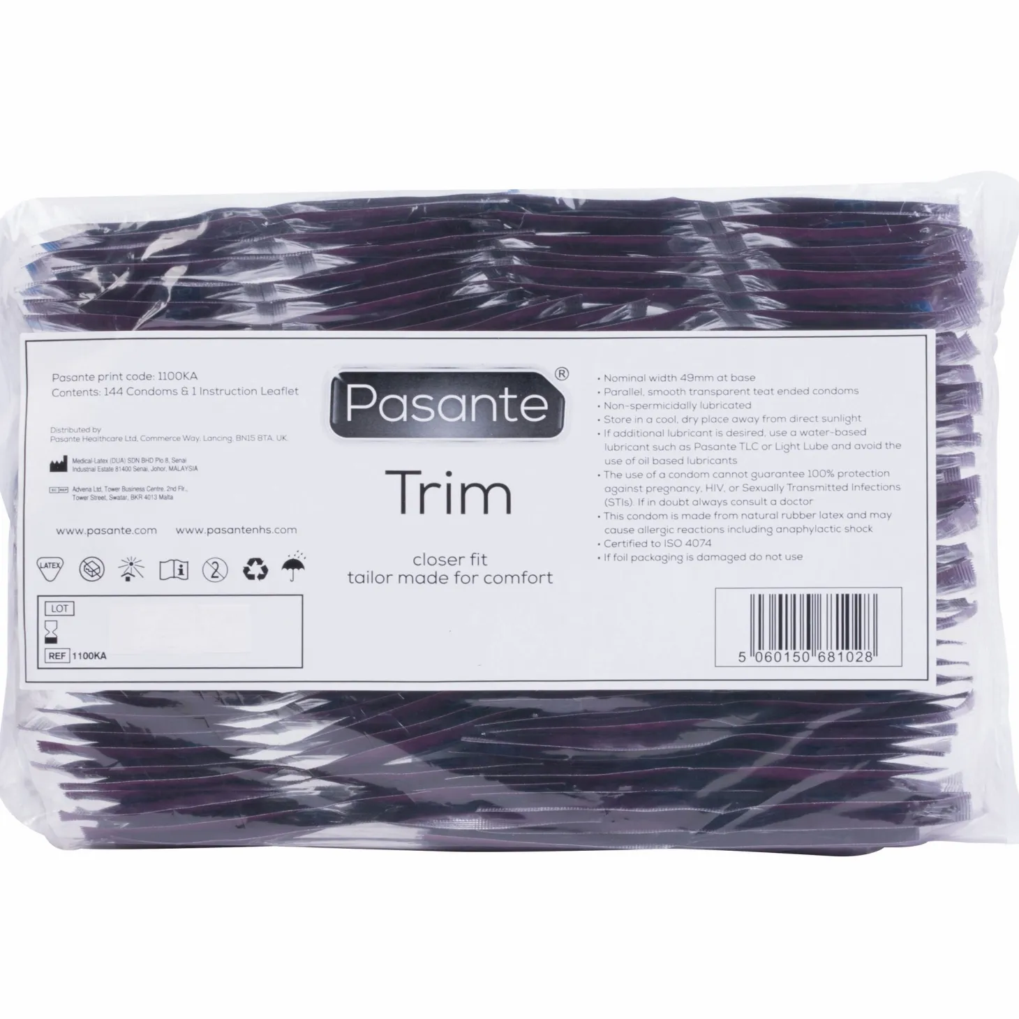 Préservatifs Pasante Trim 144 pièces