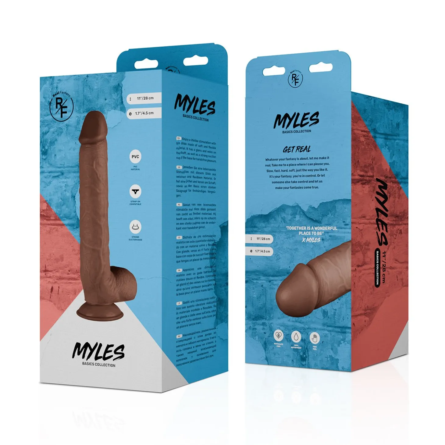 Real Fantasy - Myles Godemiché réaliste - 28 cm